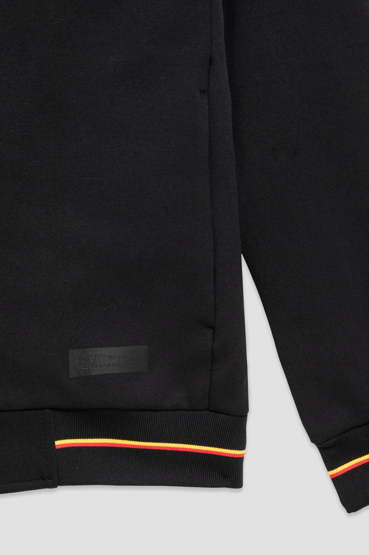 Felpa con bottoni e strisce giallo-rosse