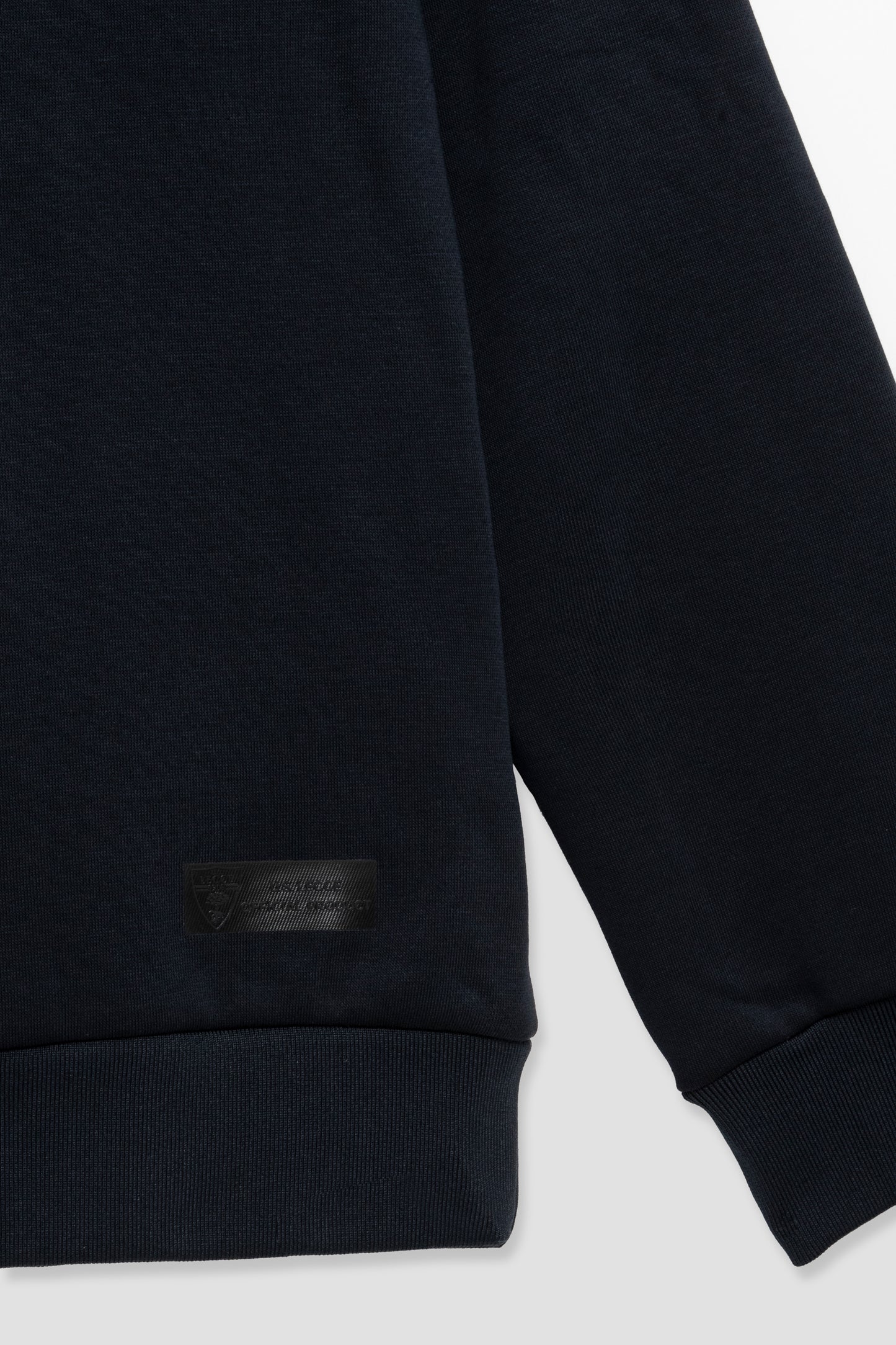 Felpa blu navy con strisce giallo-rosse