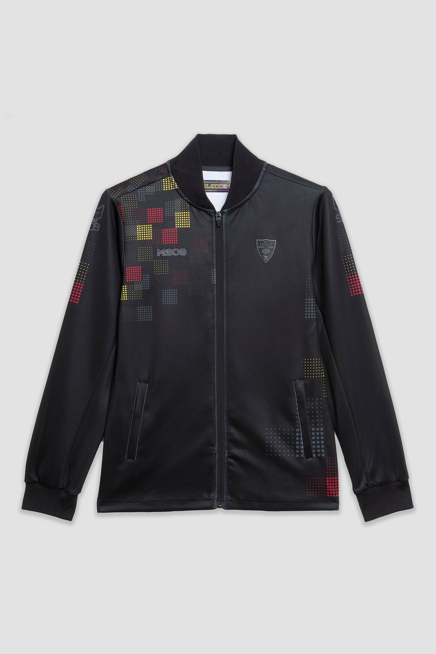 Felpa Pre-Match nera con motivo geometrico