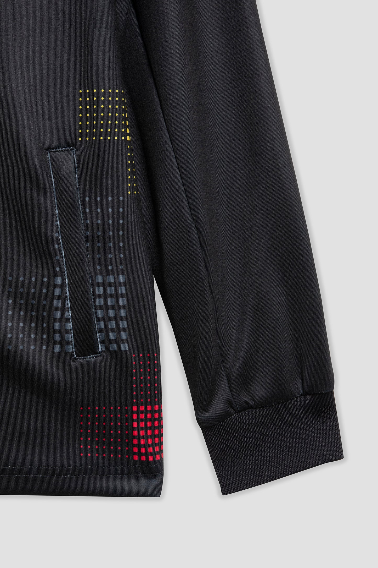 Felpa Pre-Match nera con motivo geometrico