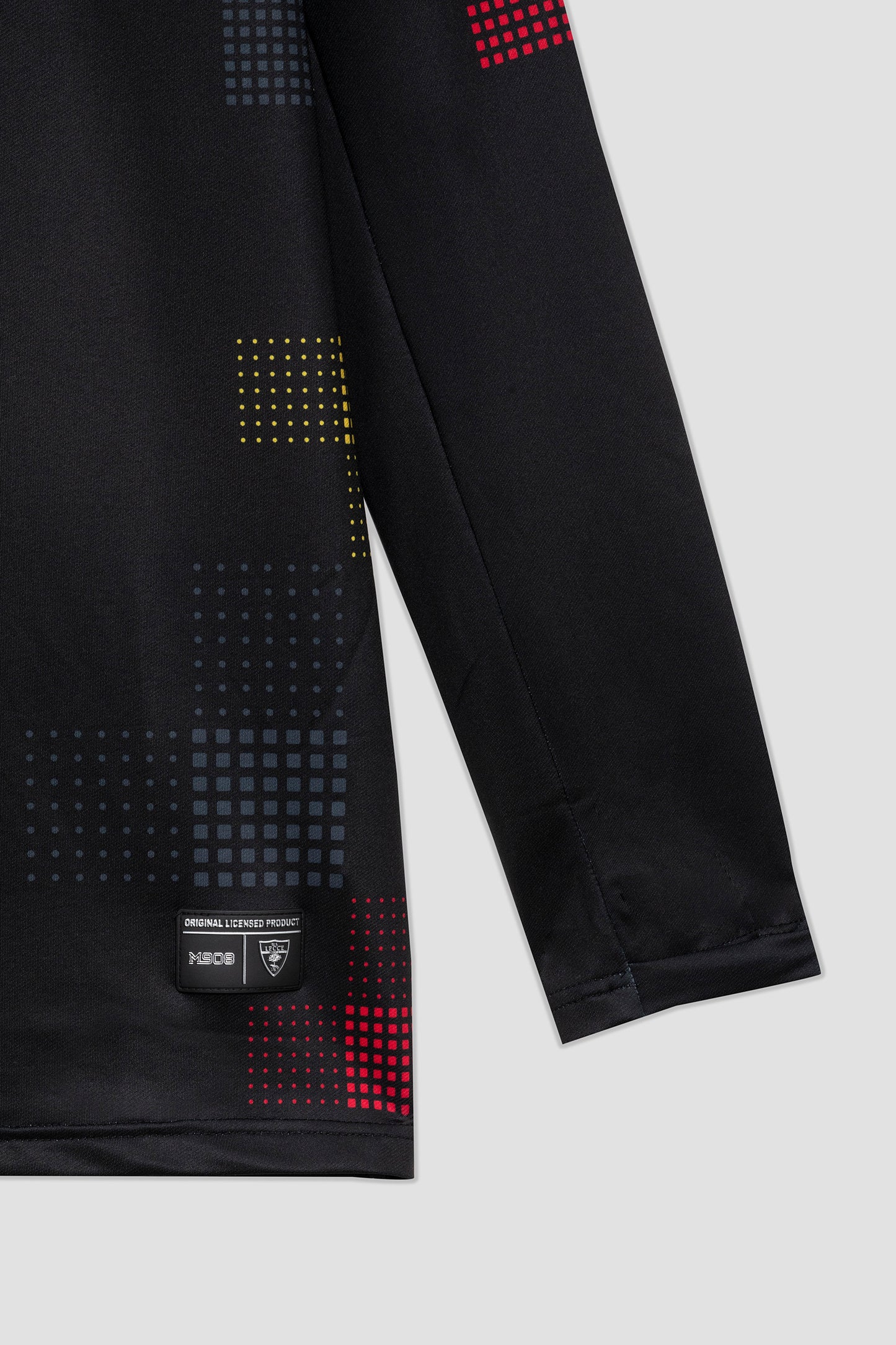 Felpa Pre-Match nera con motivo geometrico e mezza zip