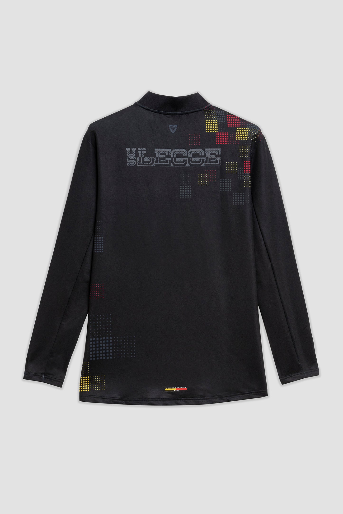 Felpa Pre-Match nera con motivo geometrico e mezza zip