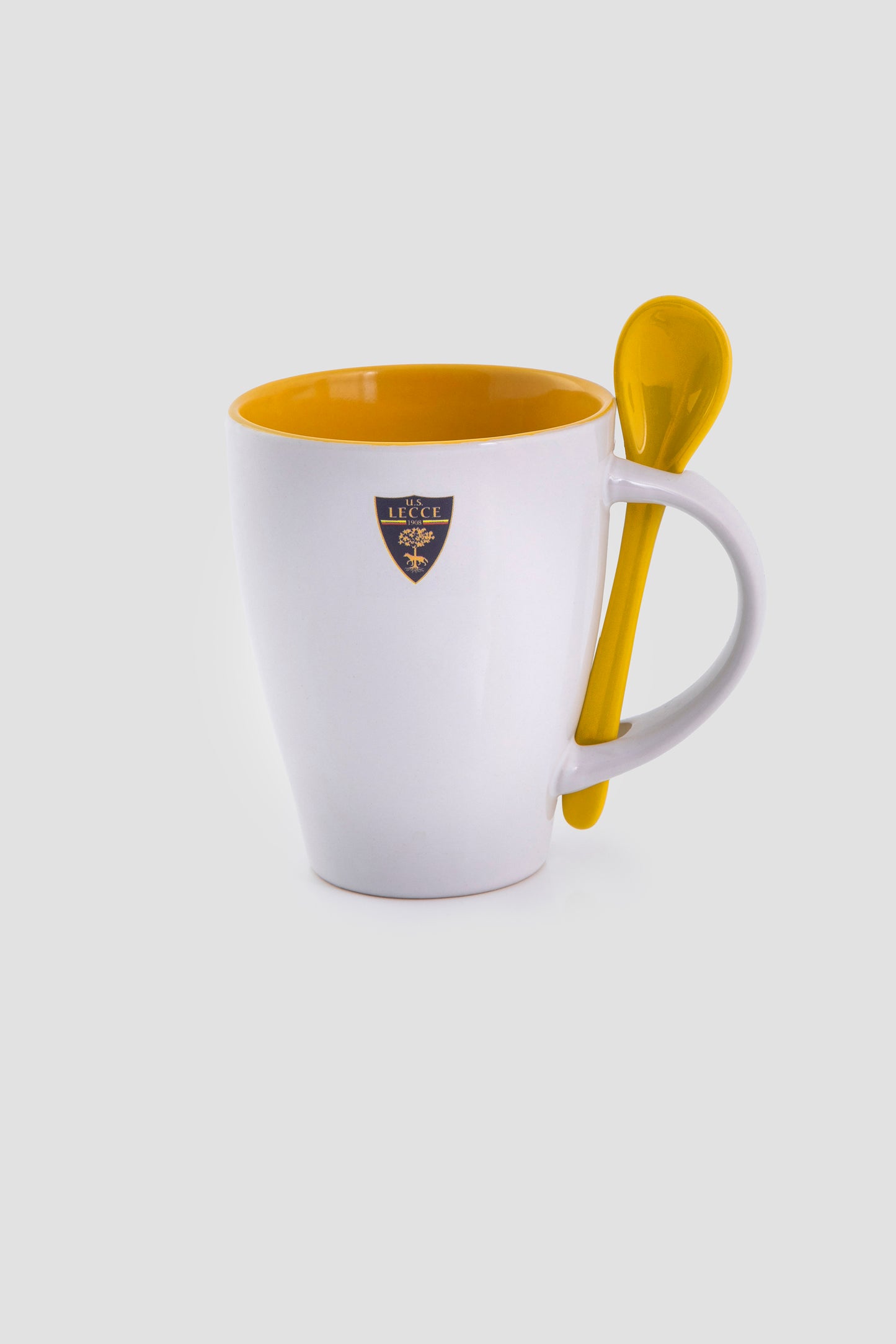 Tazza con cucchiaino - bianco/giallo
