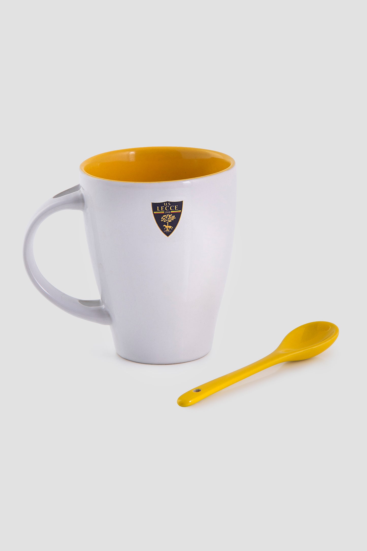 Tazza con cucchiaino - bianco/giallo