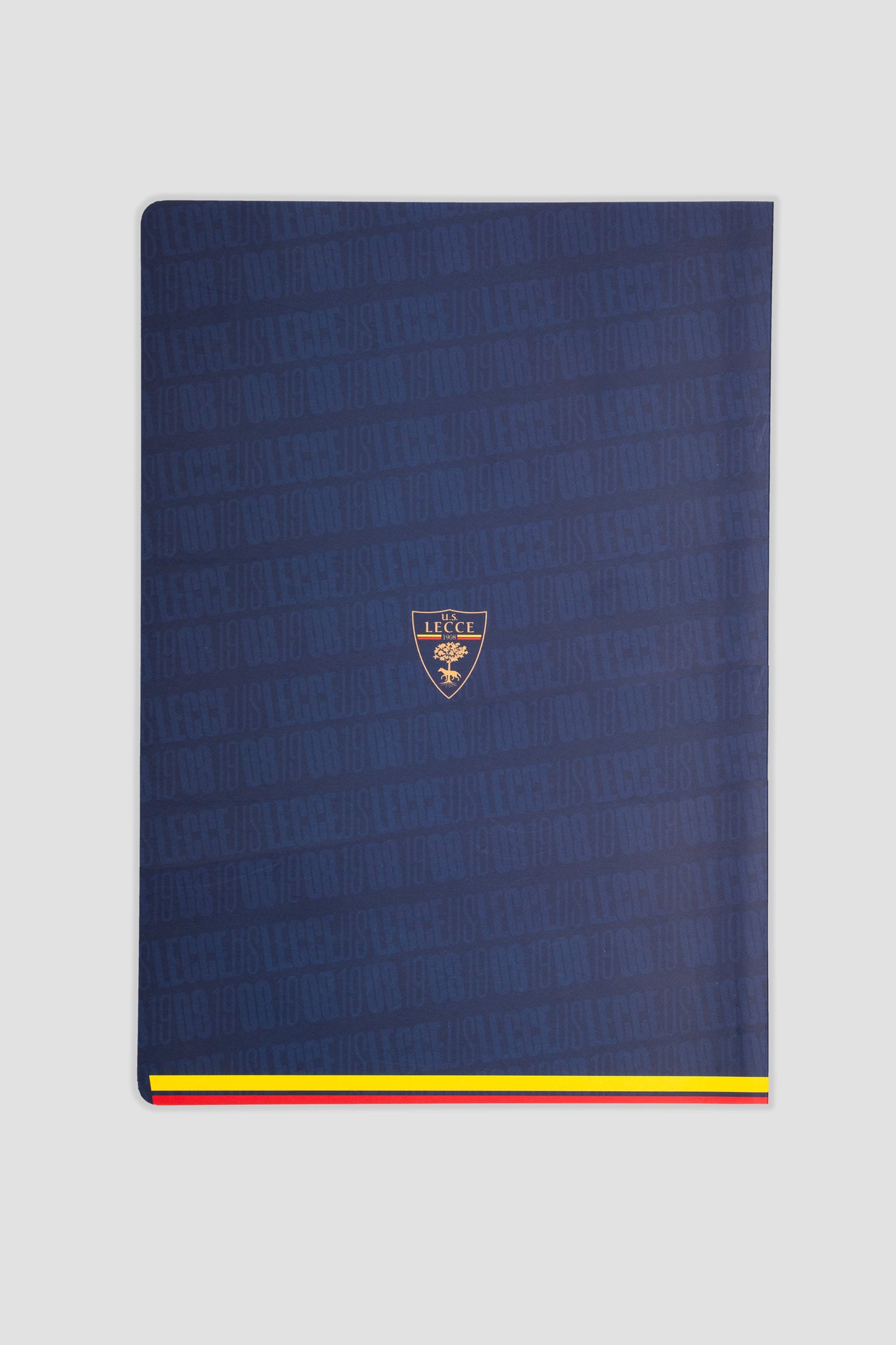 Blue notebook with U.S. Lecce crest