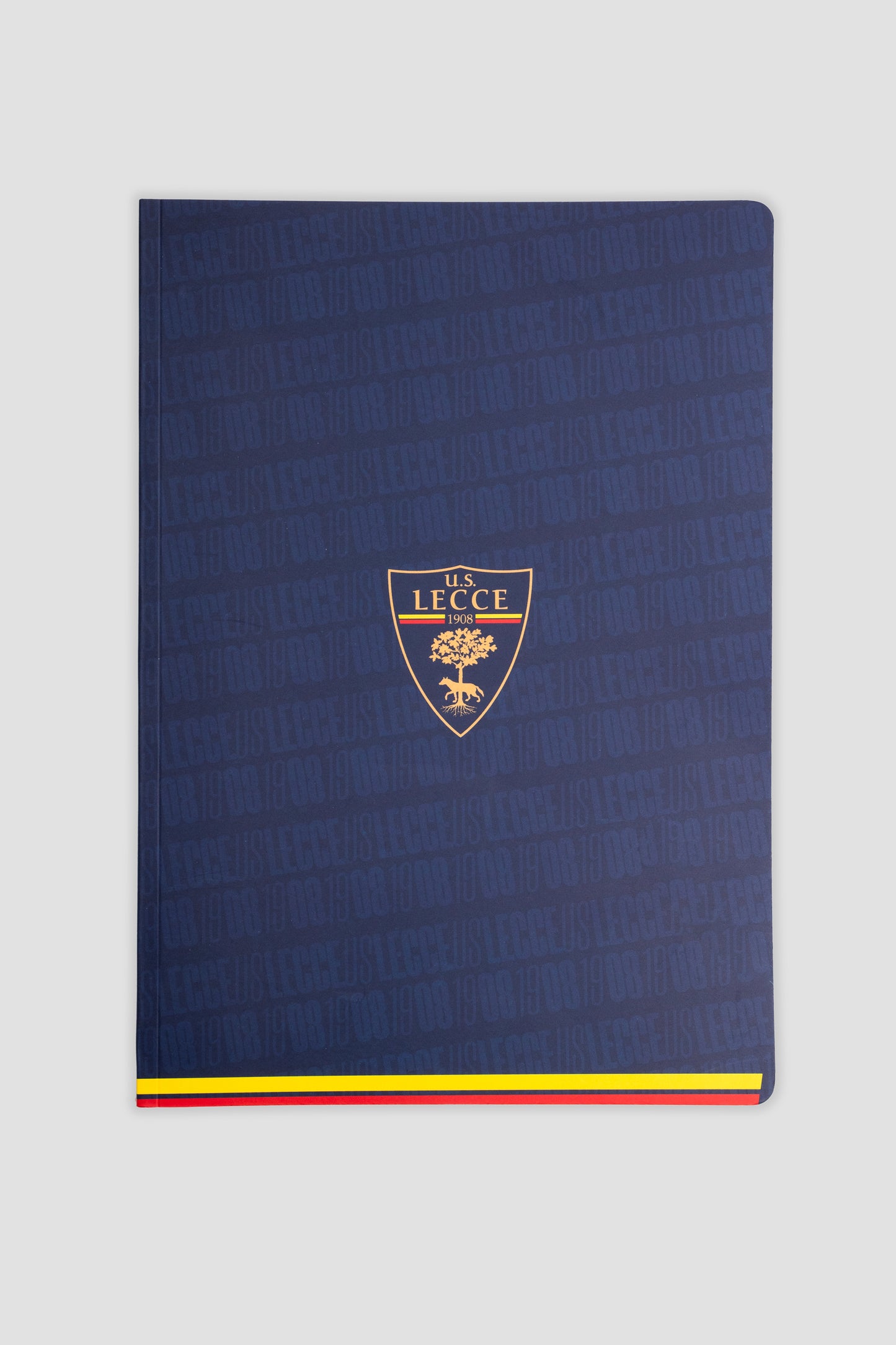 Blue notebook with U.S. Lecce crest