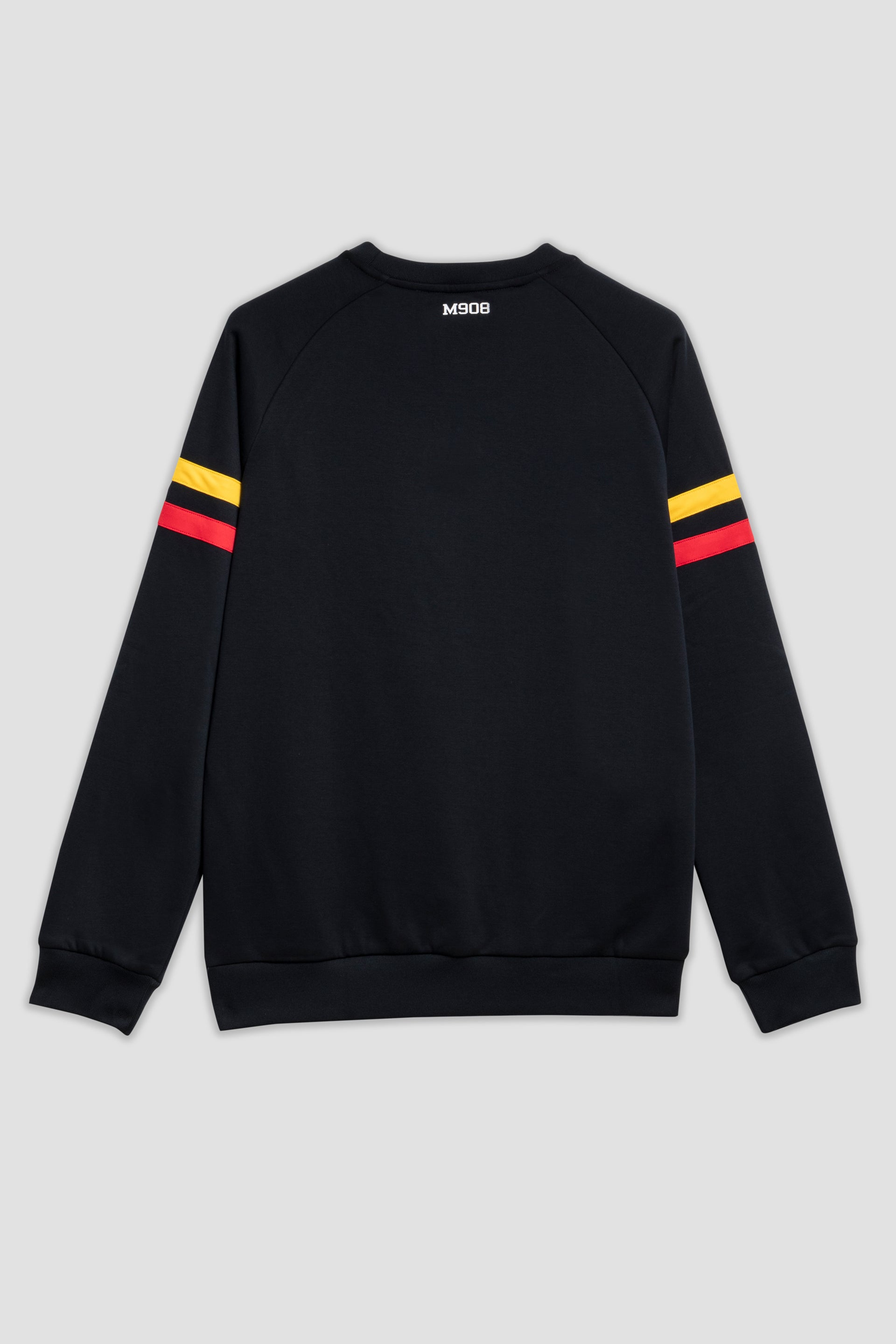 Felpa blu navy con strisce giallo-rosse