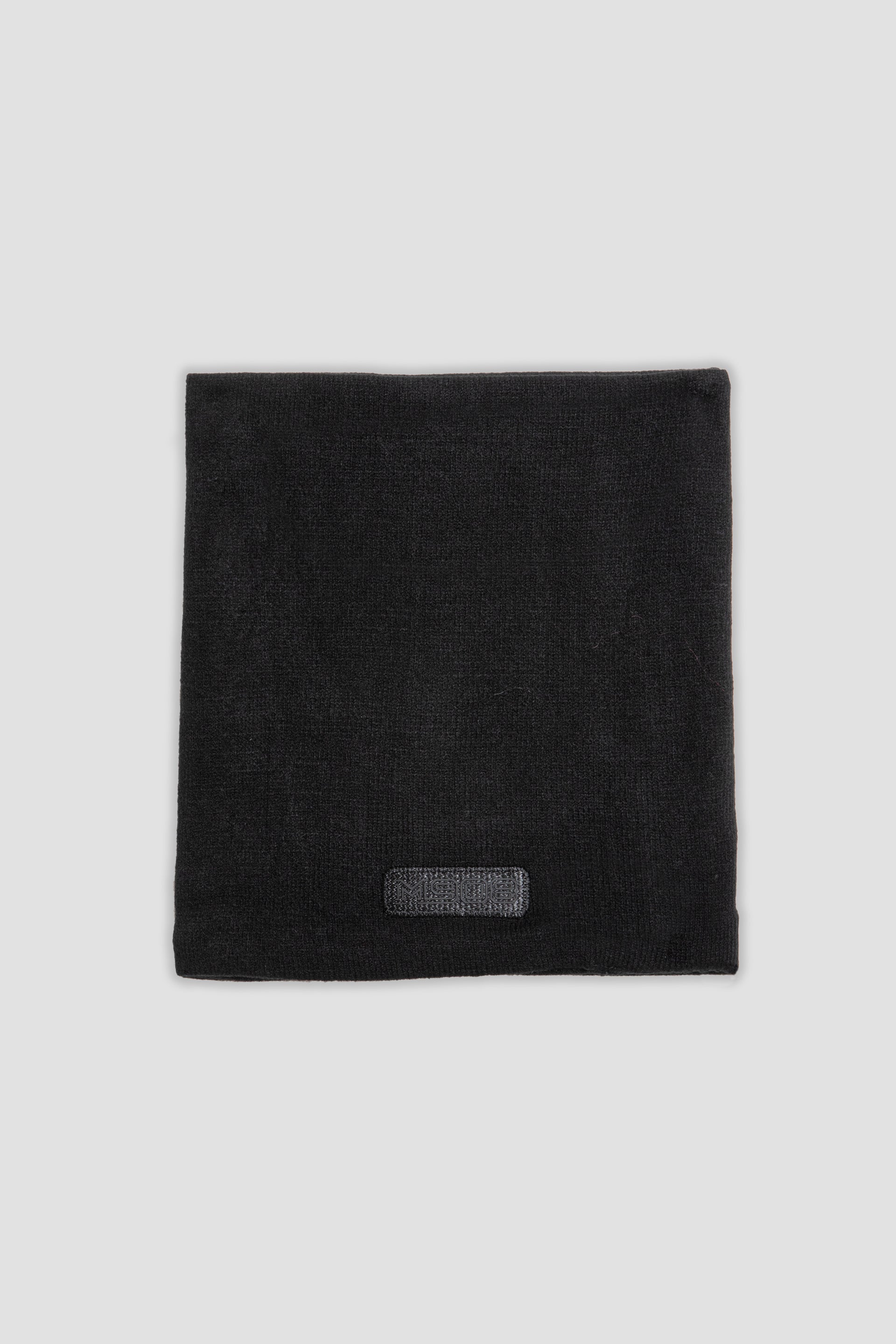 Scaldacollo nero con strisce giallo-rosse