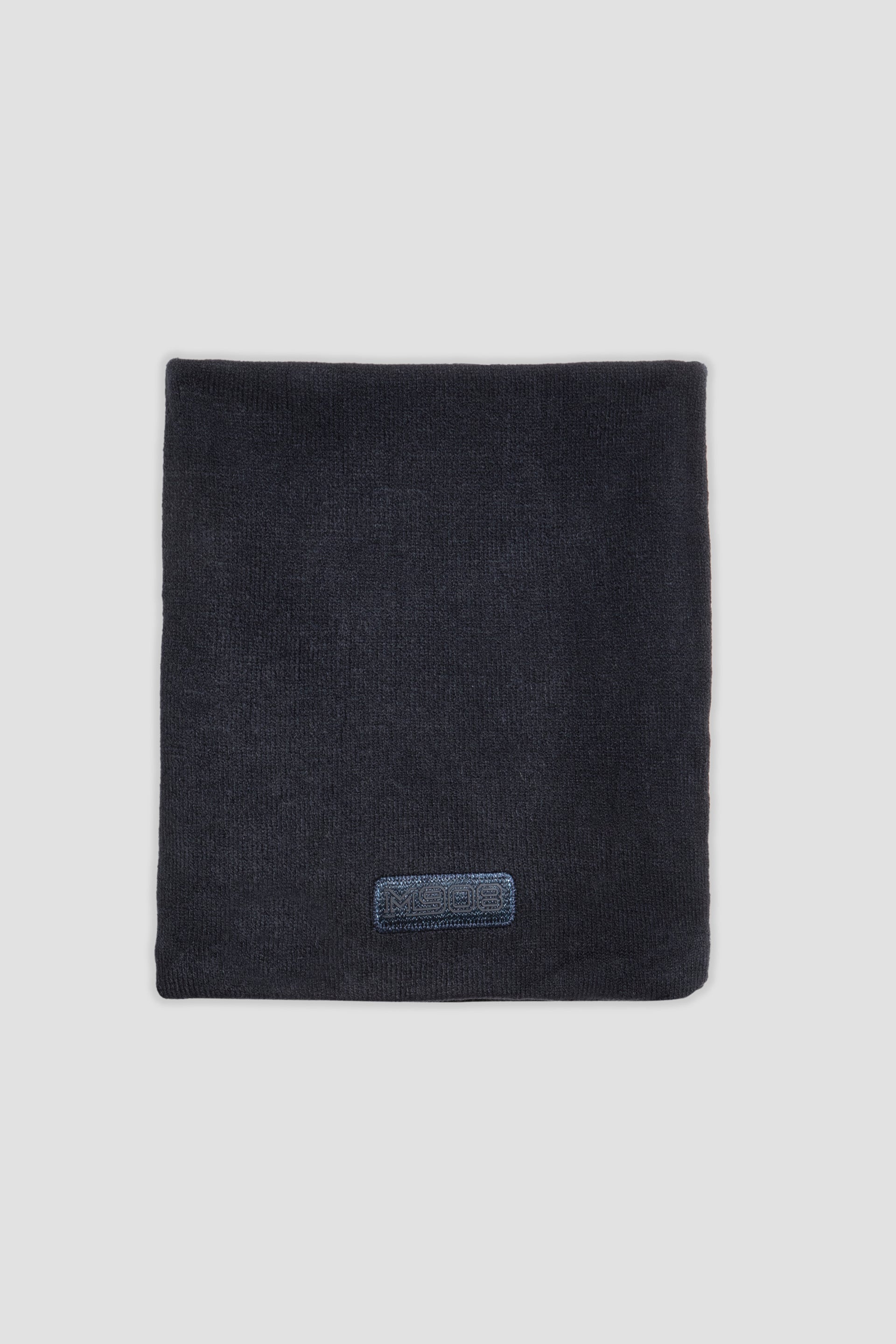 Scaldacollo blu navy con strisce giallo-rosse