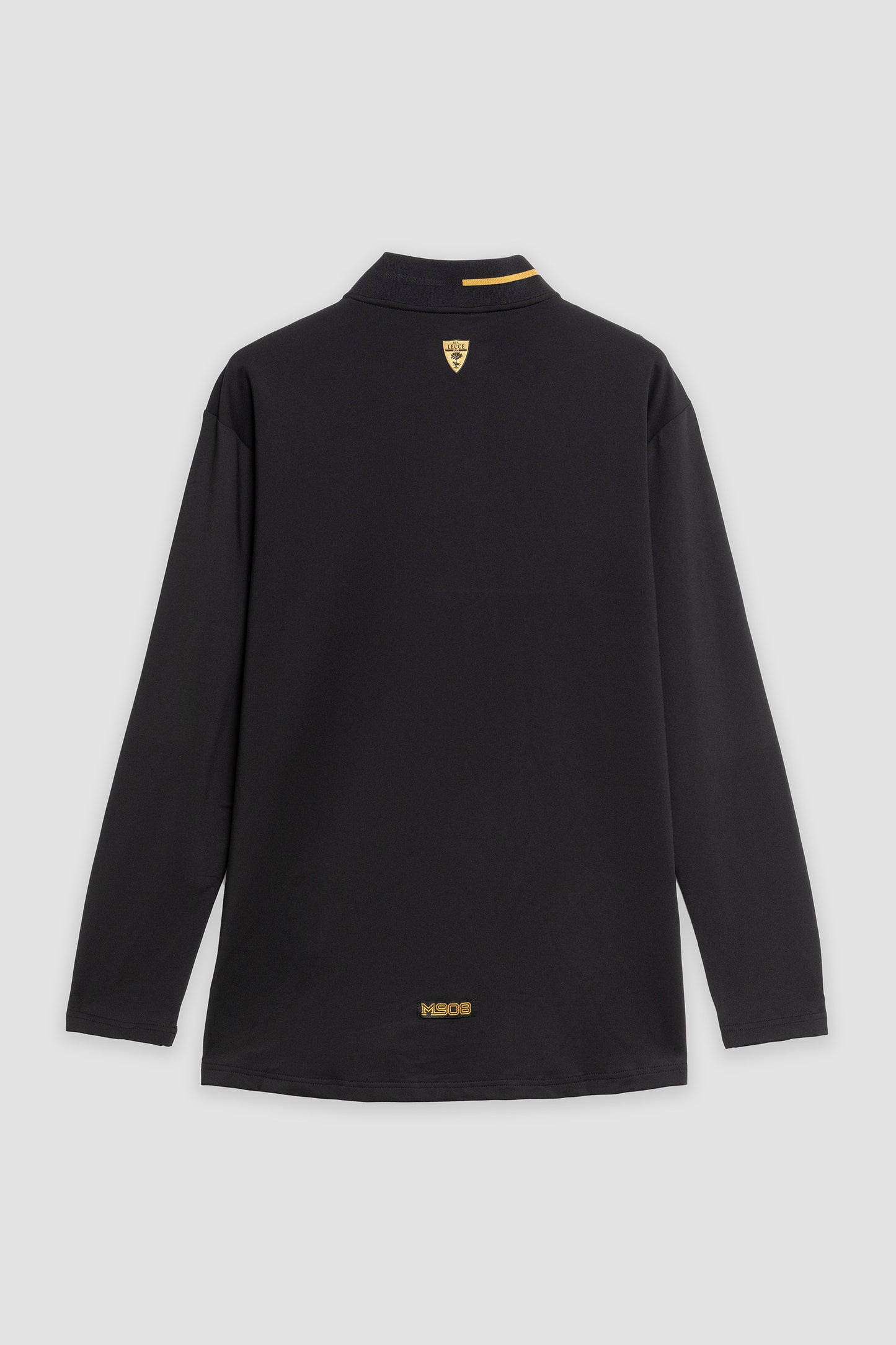 Black and gold half-zip pre-match top