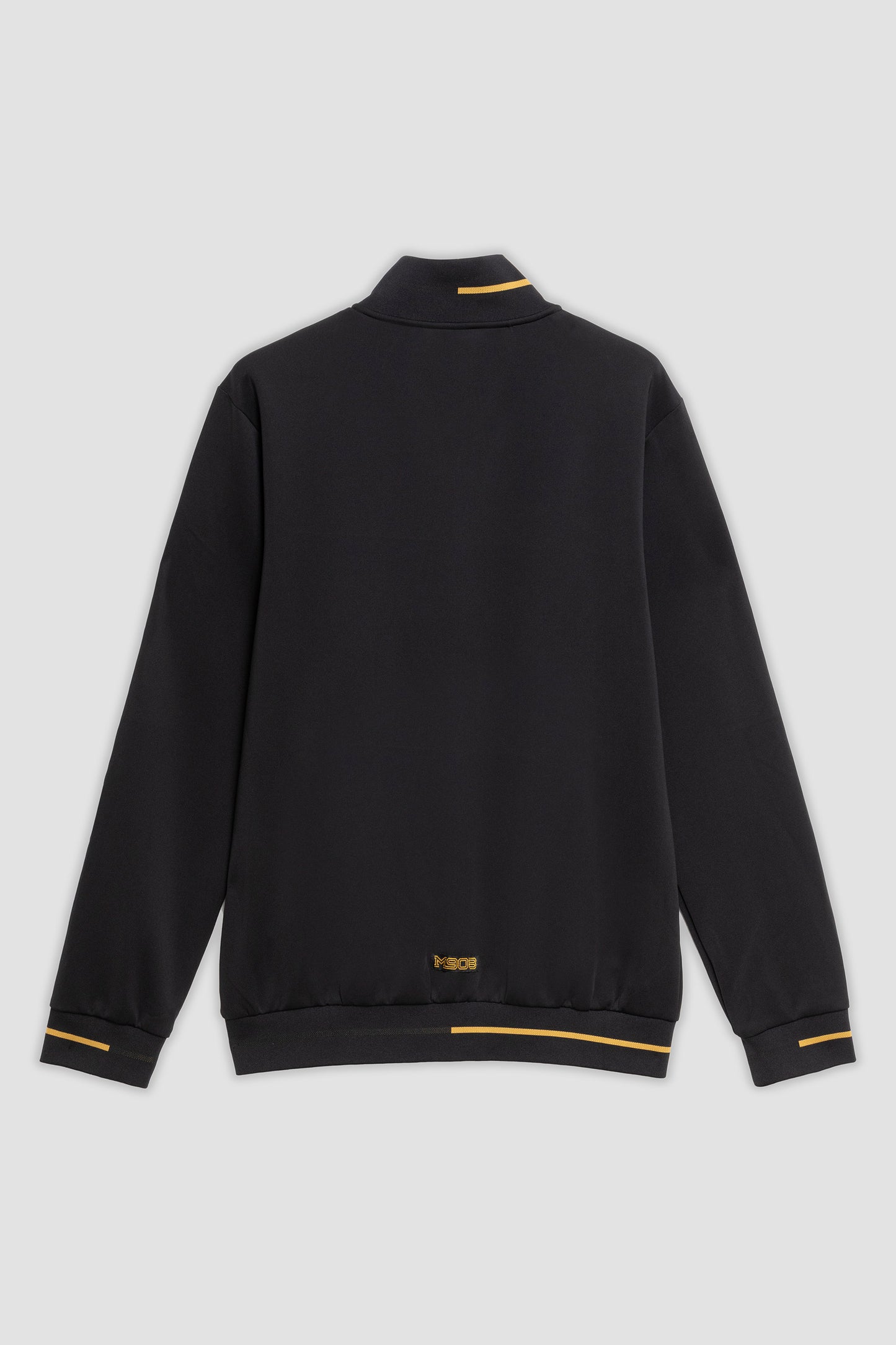 Black and gold pre-match top