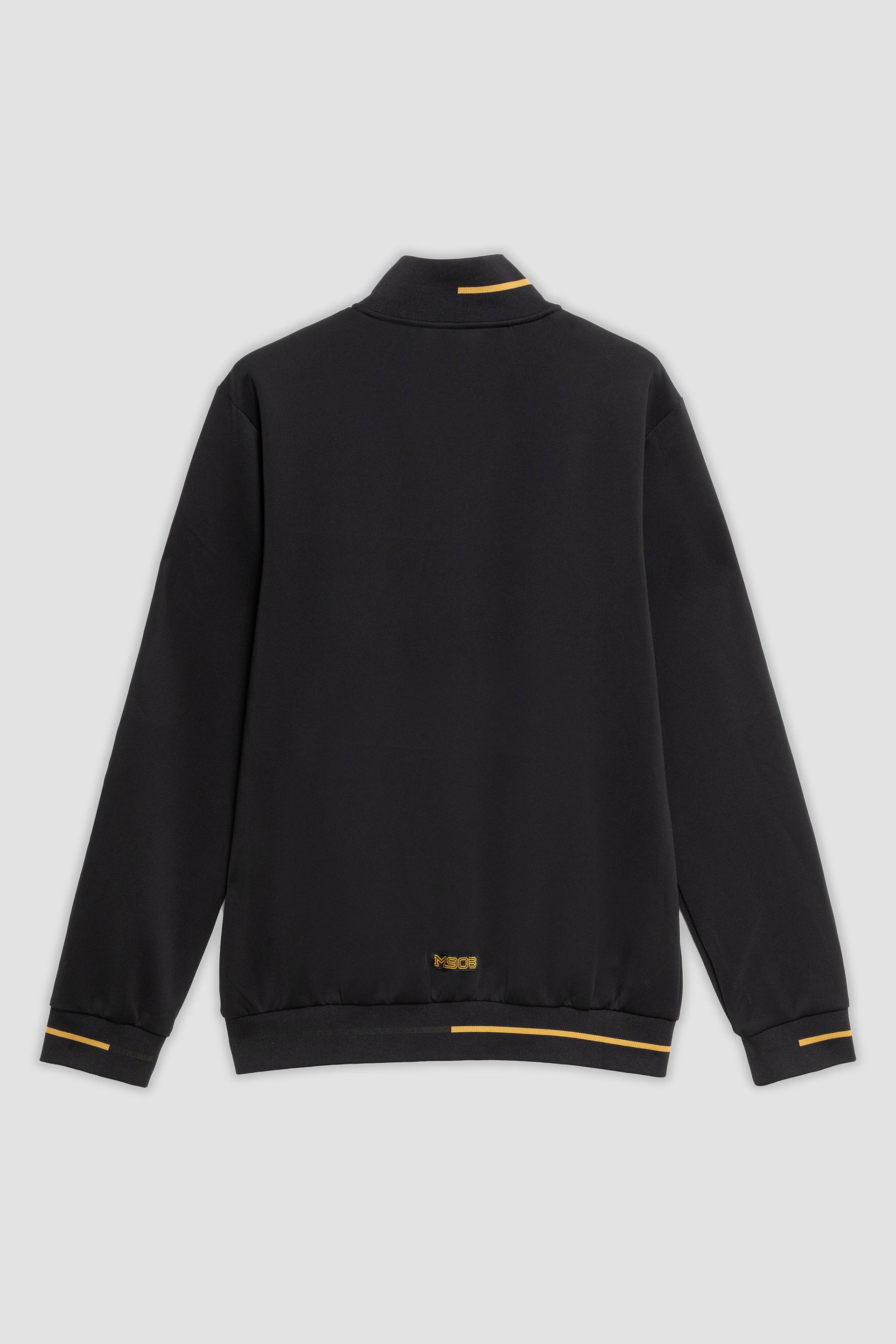 Black and gold pre-match top