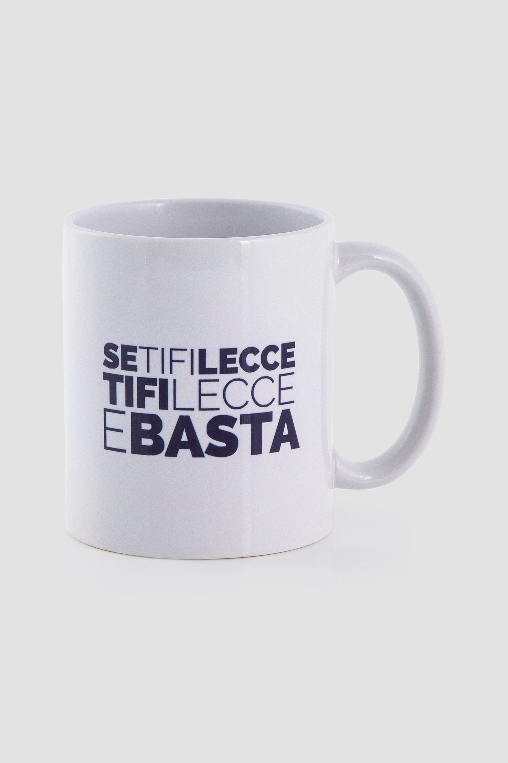 Tazza bianca e blu "Tifi Lecce e basta"