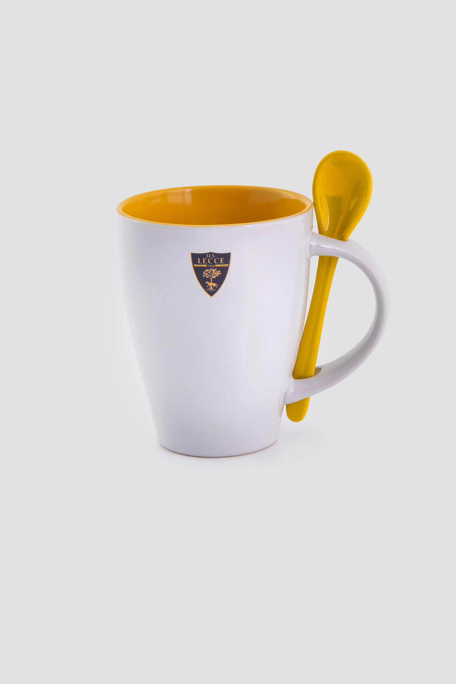 Tazza con cucchiaino - bianco/giallo