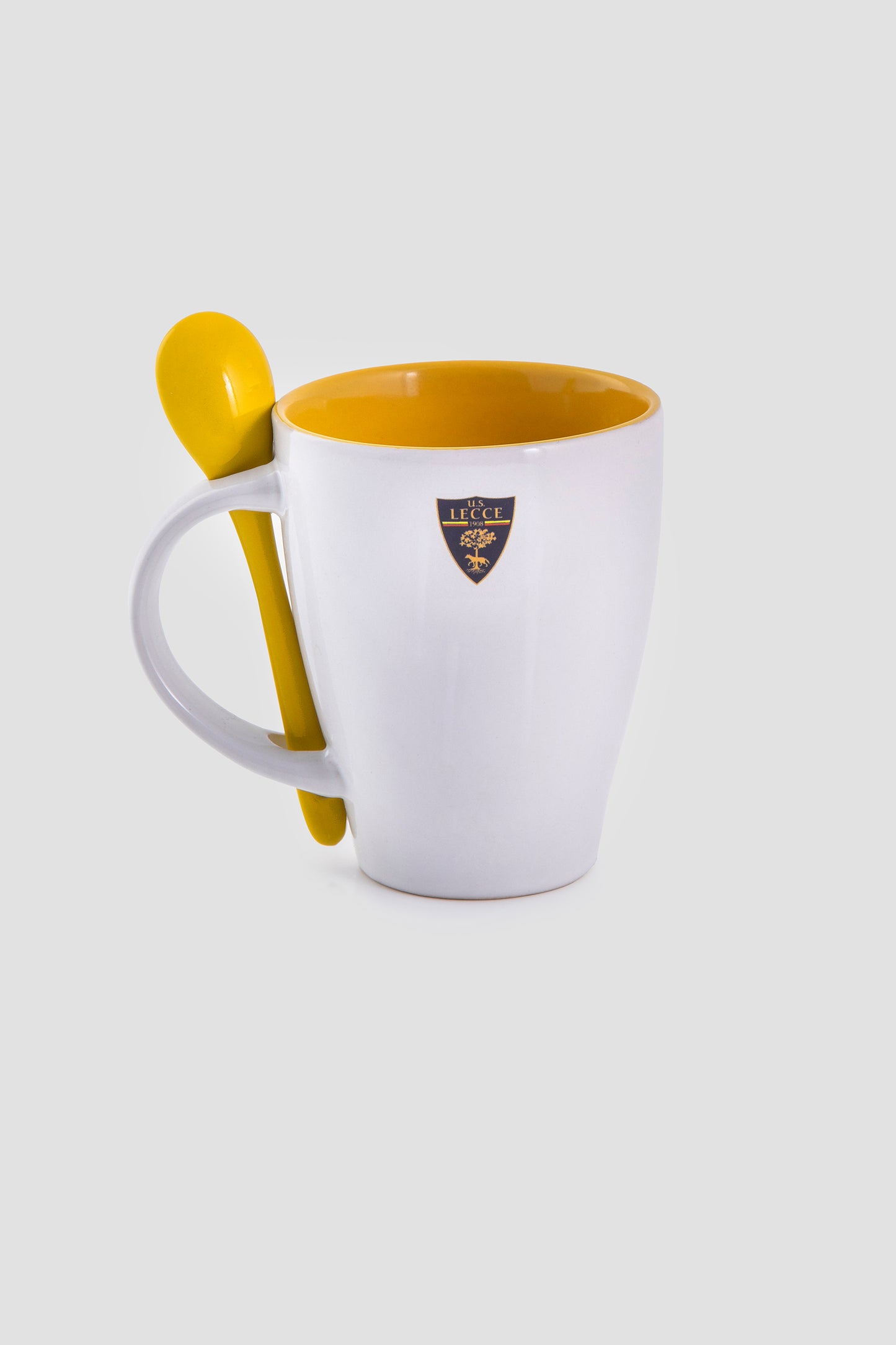 Tazza con cucchiaino - bianco/giallo